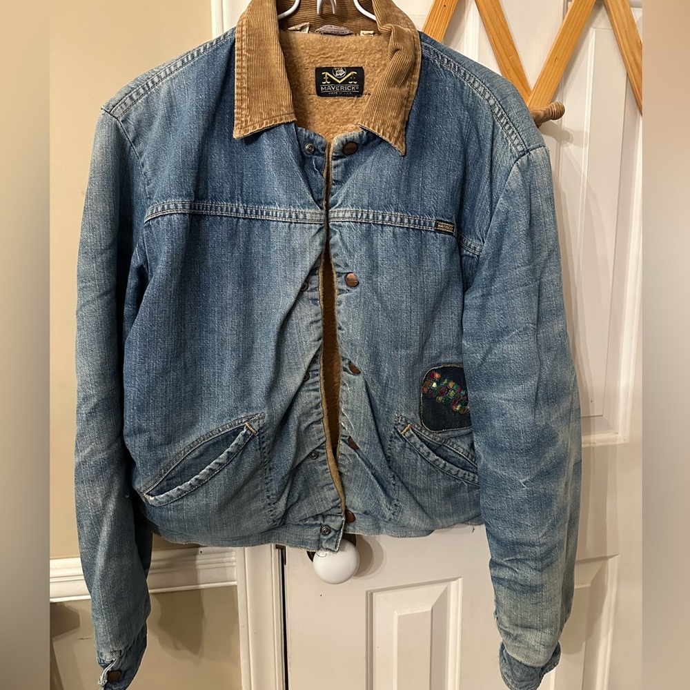 Vintage  60’s old farm denim grunge jacket by Blue Bell Maverick USA